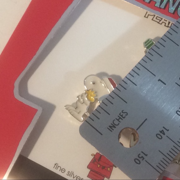 NEW Peanuts Silver Plated Pin Snoopy Woodstock Joy World Christmas $50 - Picture 3 of 6